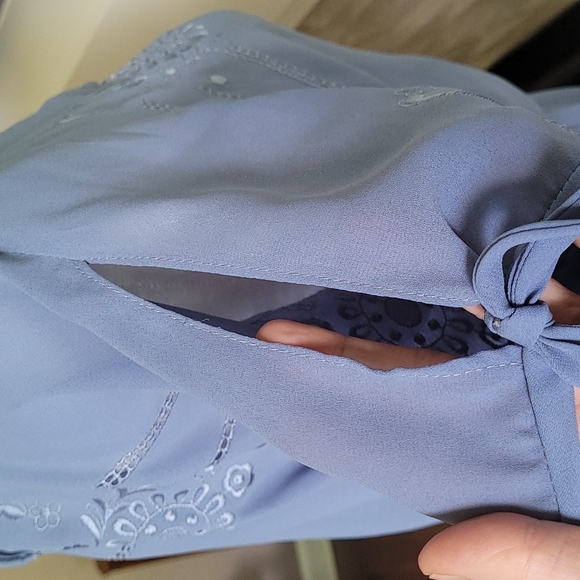 Vintage Perwinkle Embroidered Dress - Picture 3 of 12